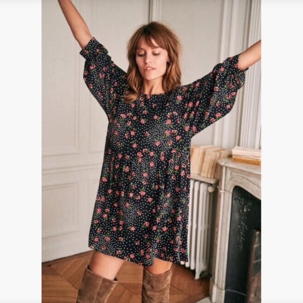 Sezane Grace Floral Mini Dress